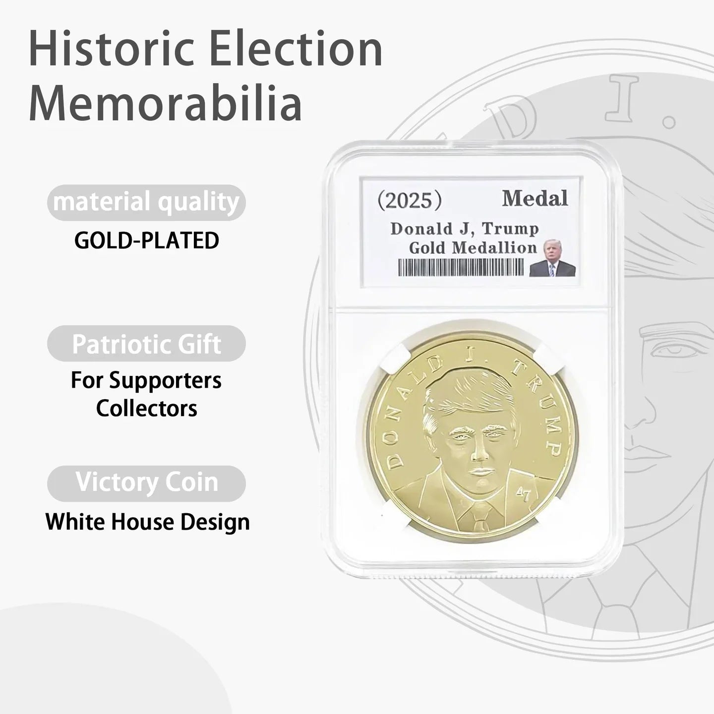 President Trump Victory Gold Coin 2025 - 47 President Edition